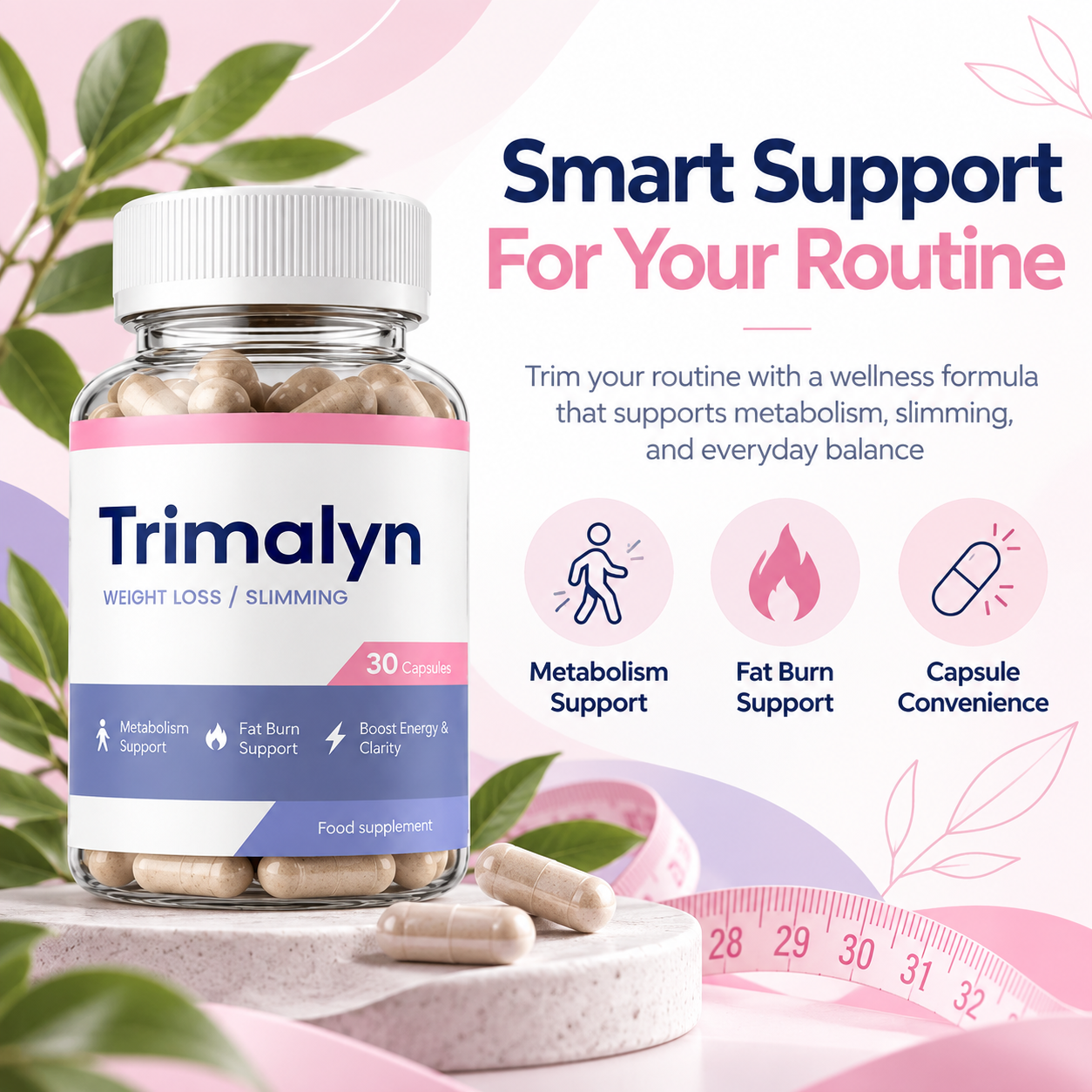 Trimalyn product creative focused on daily routine